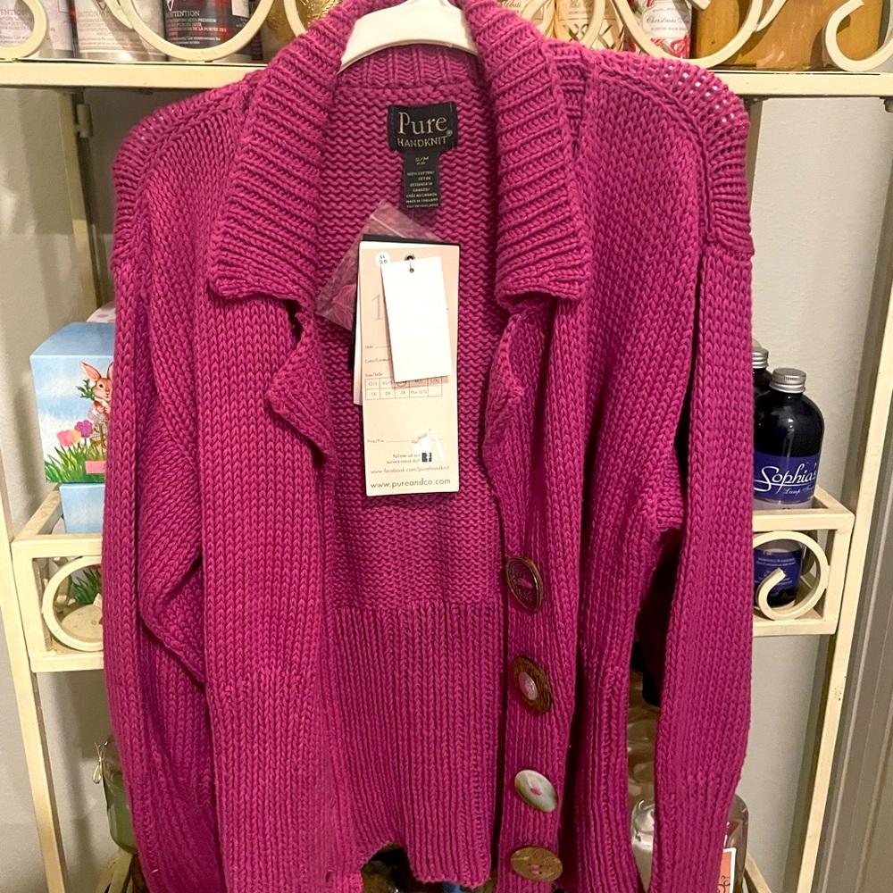 Pure Handknit Sweater! Never worn before, tags still on.
